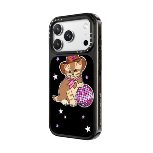 Kitty Cowgirl by The Funkie Flower | iPhone 18 Pro Max / Impact Case MagSafe Compatible - Glossy / Glossy Black | Image 2