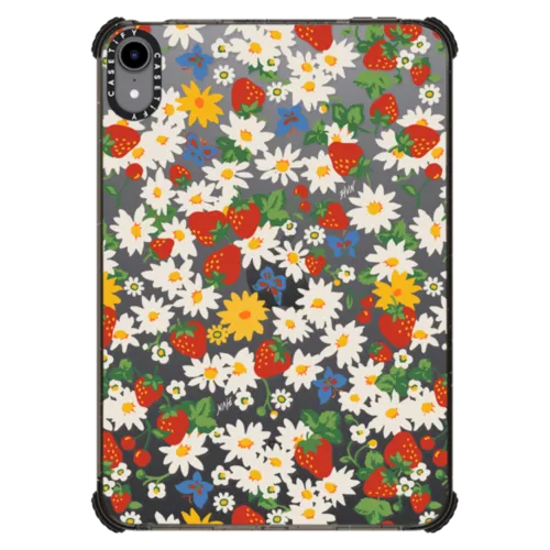 Strawberry Daisy | iPad mini (6th gen) / iPad Impact Case / Black | Image 1