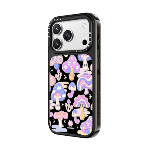Mushroom Pattern | iPhone 18 Pro Max / Impact Case MagSafe Compatible - Glossy / Glossy Black | Image 2