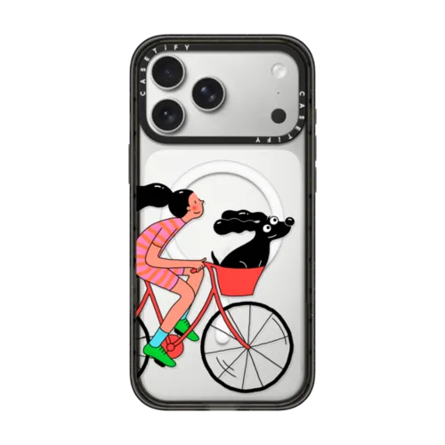 Biking & Dog | iPhone 17 Pro Max / Impact Case MagSafe Compatible / Black | Image 1