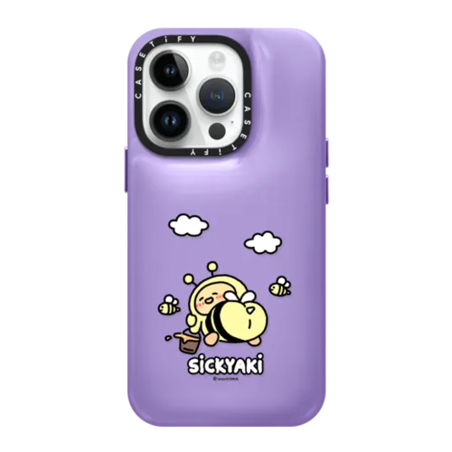 honeybee sickyaki | iPhone 14 Pro / Pillow Case / Violet Purple | Image 1