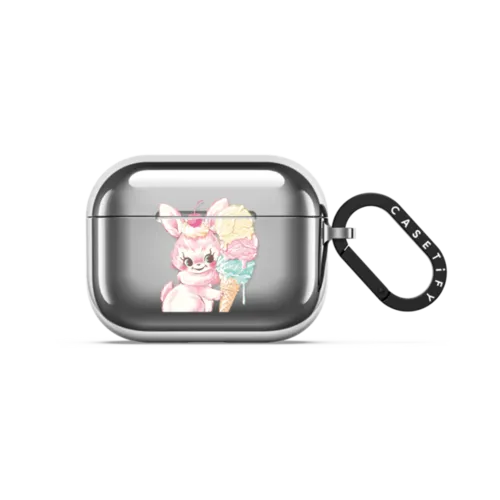 YUMMY,BUNNY | AirPods Pro 3 / Earbuds Mirror Case / Silver | Image 1