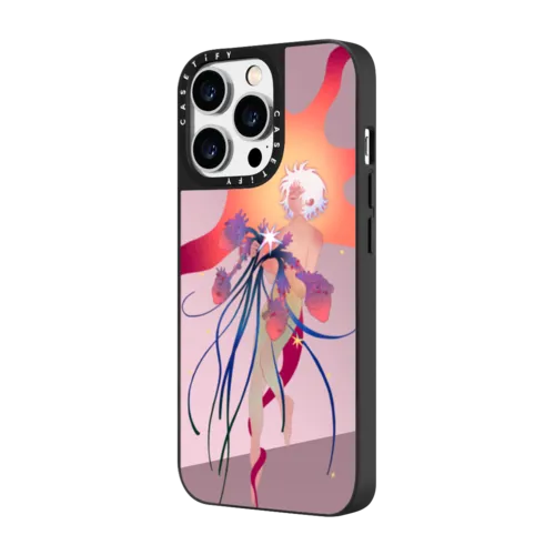 Hearts | iPhone 14 Pro Max / Mirror Case MagSafe Compatible / Silver on Black | Image 2