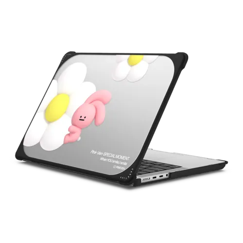PINK FLOWER | MacBook Pro 14-inch (M1 - M5) / MacBook Bounce Case / Black | Image 1