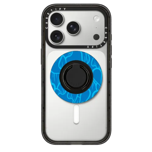 SUPER WAVY (BLUE) | Snappy Ring Holder / Snappy Ring Holder MagSafe Compatible / Black | Image 1