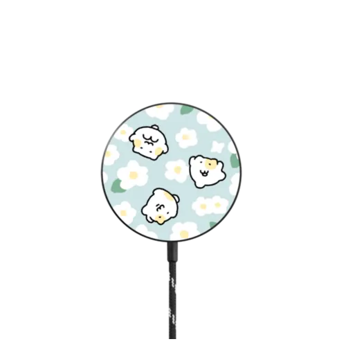 Egg Flower |   / PowerThru Magnetic Wireless Charger MagSafe Compatible / Black | Image 1