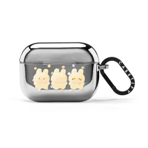 Dancing Bunny | AirPods Pro 2 / Earbuds Mirror Case / Silver | Image 1