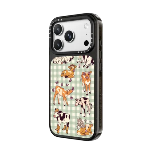 Cow Gingham | iPhone 18 Pro / Impact Case MagSafe Compatible - Glossy / Glossy Black | Image 2