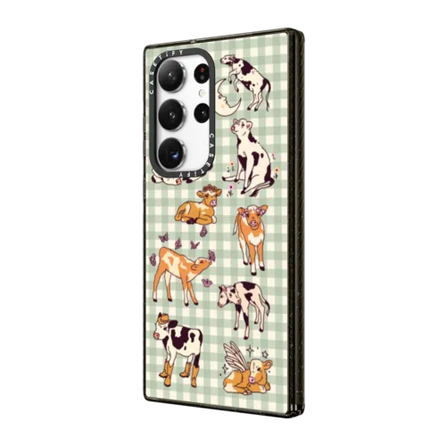 Cow Gingham | Galaxy S23 Ultra / Impact Case / Black | Image 2