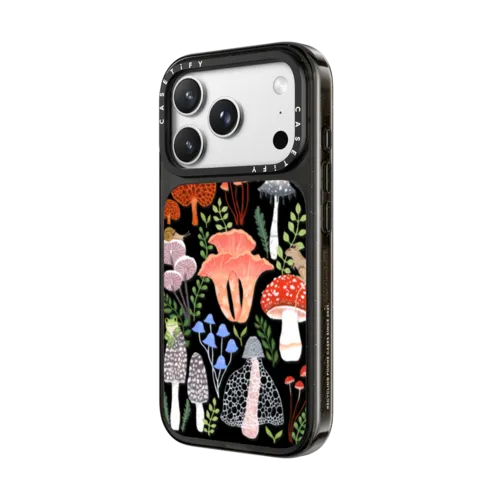 Mushrooms by Papio Press | iPhone 18 Pro Max / Impact Case MagSafe Compatible - Glossy / Glossy Black | Image 2