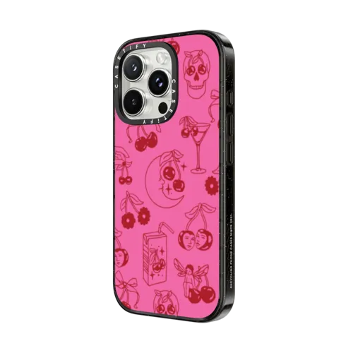 Cherry Tattoo Flash | iPhone 16 Pro Max / Impact Case / Black | Image 2