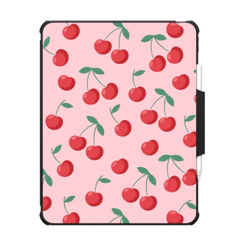 Cherries | iPad Pro 13-inch (M4/M5) / iPad Impact Folio Case / Black | Image 1