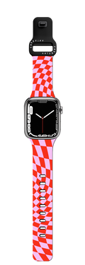 Strawberry Checkers | Apple Watch Series 7-9 (45mm) / Impact Band / Black | Image 1