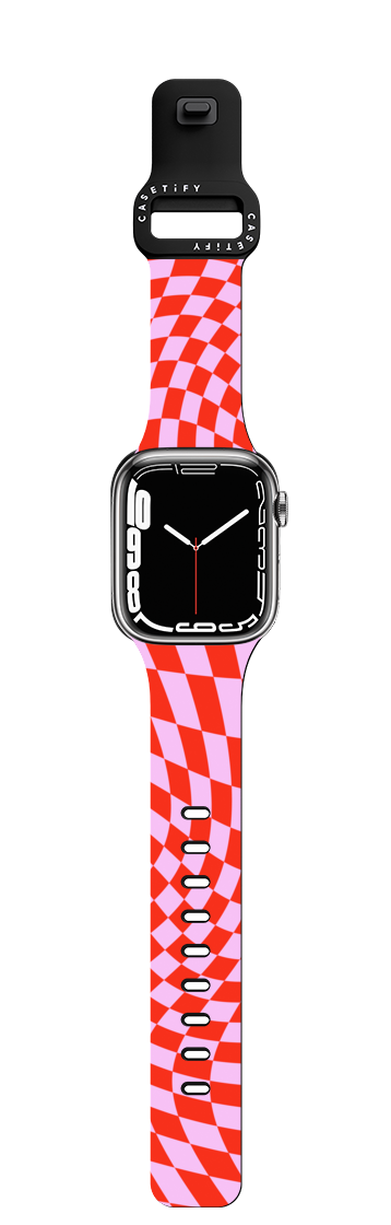 Strawberry Checkers | Apple Watch Series 7-9 (45mm) / Impact Band / Black | Image 1
