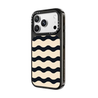 Black And White Wavy Stripe | iPhone 18 Pro / Impact Case MagSafe Compatible - Glossy / Glossy Black | Image 2