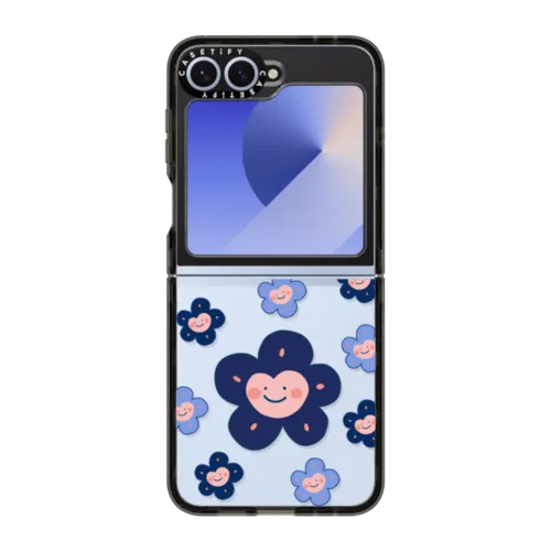 Happi Flowers Case | Galaxy Z Flip6 / Impact Case / Black | Image 1