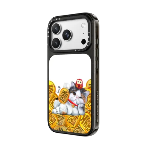 Lucky Gloomie Cat by LeonLollipop | iPhone 18 Pro Max / Impact Case MagSafe Compatible - Glossy / Glossy Black | Image 2