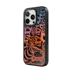 Multi Sketch Tiger | iPhone 16 Pro Max / Mirror Case MagSafe Compatible / Black on Black | Image 2