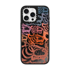 Multi Sketch Tiger | iPhone 16 Pro Max / Mirror Case MagSafe Compatible / Black on Black | Image 1