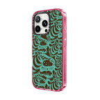 Multi Turquoise Sketch Tiger | iPhone 16 Pro Max / Impact Case MagSafe Compatible / Pink Fizz | Image 2