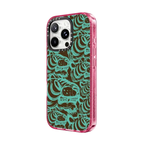 Multi Turquoise Sketch Tiger | iPhone 16 Pro Max / Impact Case MagSafe Compatible / Pink Fizz | Image 2