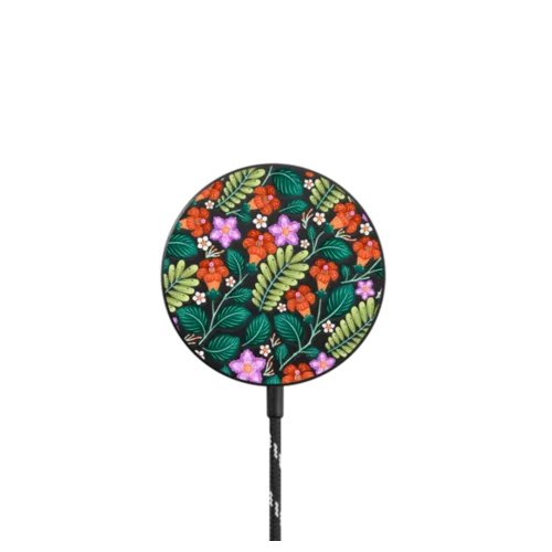 Pretty Flowers |   / PowerThru Magnetic Wireless Charger MagSafe Compatible / Black | Image 1