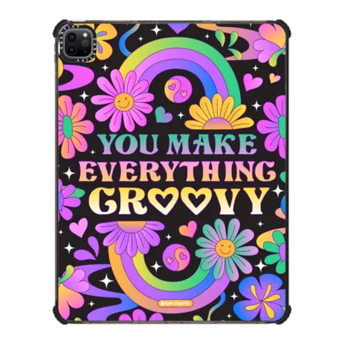 Make Everything Groovy | iPad Pro 12.9-inch (5th/6th gen) / iPad Impact Case / Black | Image 1