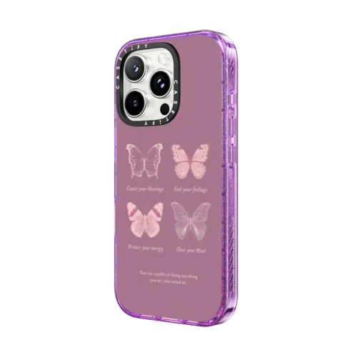 Count Your Blessings | iPhone 16 Pro Max / Impact Case MagSafe Compatible / Glitter Purple | Image 2