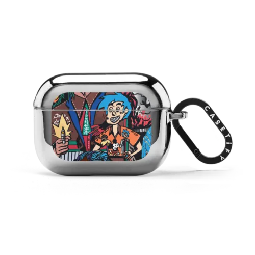WLX Comics-Mens AirPods Case | AirPods Pro 2 / Earbuds Mirror Case / Silver | Image 1