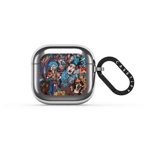 WLX Comics-Mens AirPods Case | AirPods 4 & 5 / Earbuds Mirror Case / Silver | Image 1
