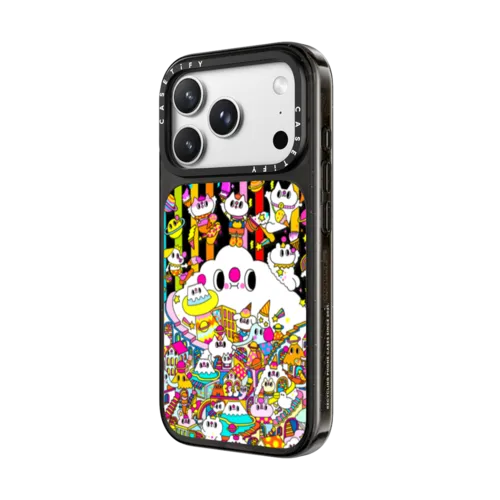 Messy Desk Rainbow Stripes | iPhone 18 Pro Max / Impact Case MagSafe Compatible - Glossy / Glossy Black | Image 2