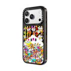 Messy Desk Rainbow Stripes | iPhone 18 Pro Max / Impact Case MagSafe Compatible - Glossy / Glossy Black | Image 2