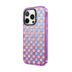Checkered Butterflies | iPhone 16 Pro Max / Impact Case MagSafe Compatible / Glitter Purple | Image 2