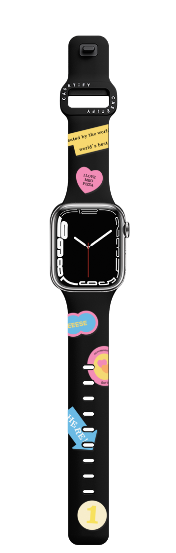 Pizza! created by the world's best monster | Apple Watch Series 7-9 (45mm) / Impact Band / Black | Image 1