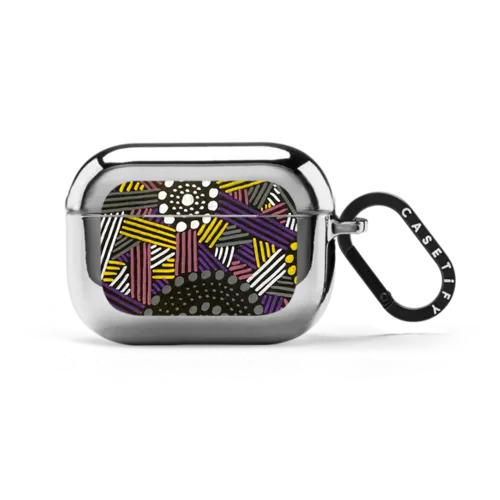 "Networking" | AirPods Pro 2 / Earbuds Mirror Case / Silver | Image 1