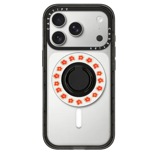 red daisy | Snappy Ring Holder / Snappy Ring Holder MagSafe Compatible / Black | Image 1