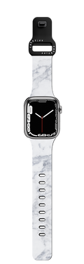 White Marble Band | Apple Watch Series 7-9 (45mm) / Impact Band / Black | Image 1