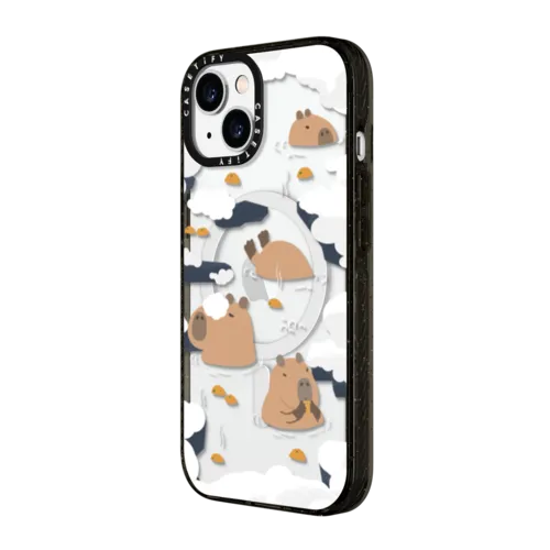 Floating Capybara | iPhone 15 Plus / Impact Case MagSafe Compatible / Black | Image 2
