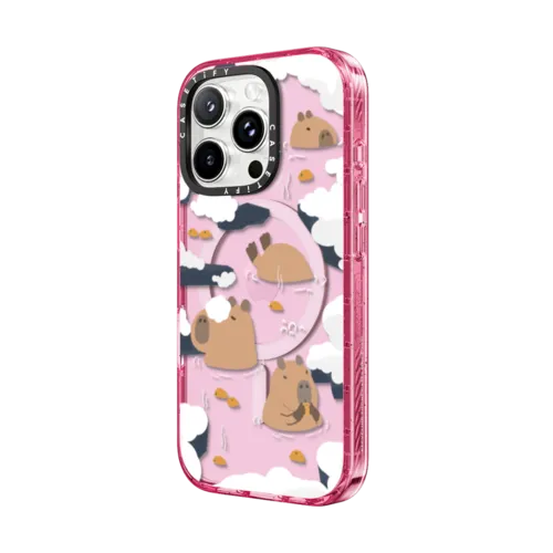 Floating Capybara | iPhone 16 Pro Max / Impact Case MagSafe Compatible / Pink Fizz | Image 2