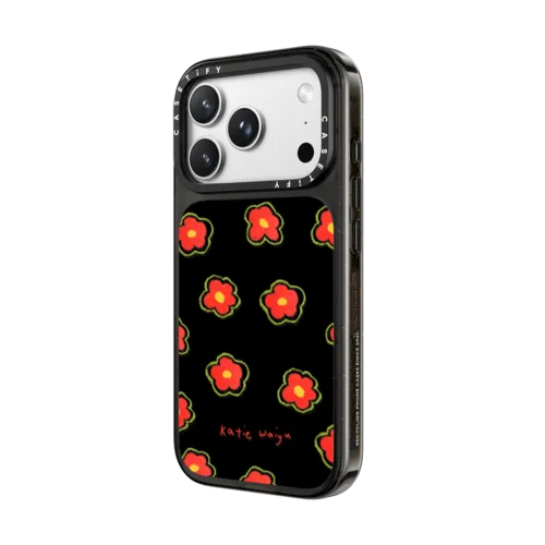 red daisies | iPhone 18 Pro Max / Impact Case MagSafe Compatible - Glossy / Glossy Black | Image 2