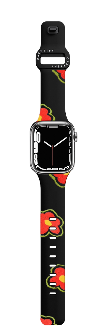 red daisies | Apple Watch Series 7-9 (45mm) / Impact Band / Black | Image 1