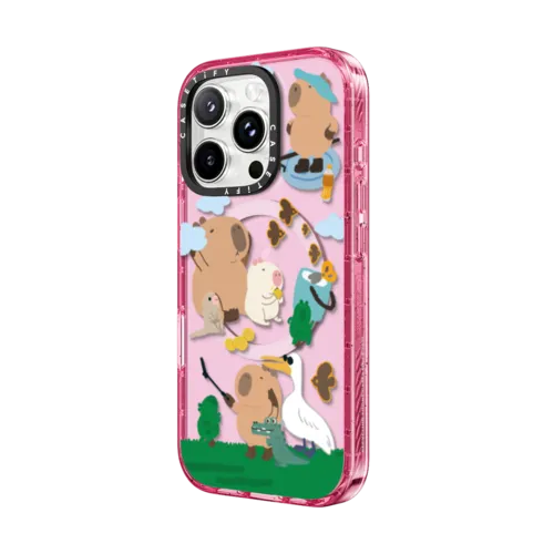 Touring Capybara | iPhone 16 Pro Max / Impact Case MagSafe Compatible / Pink Fizz | Image 2