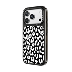 White Transparent Leopard Animal Print | iPhone 18 Pro Max / Impact Case MagSafe Compatible - Glossy / Glossy Black | Image 2