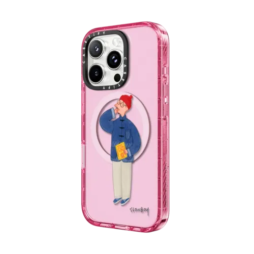 Slowboy in mandarin jacket | iPhone 16 Pro Max / Impact Case MagSafe Compatible / Pink Fizz | Image 2