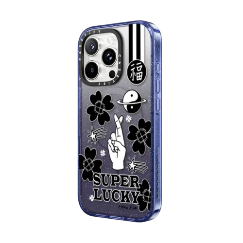 Super Lucky | iPhone 16 Pro Max / Impact Case MagSafe Compatible / Glitter Indigo | Image 2