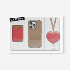 3-in-1 BioVeg Set- iPhone 16 Pro Max (Tan) & Heart Wallet (Tan) & Heart Cross-body Strap (Tan)