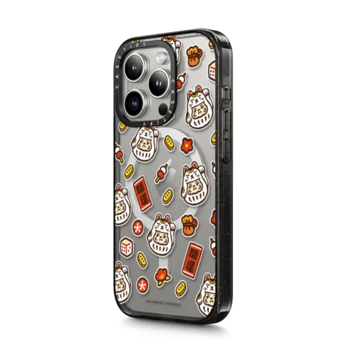 PP Baby Lucky Cat Sticker Case | iPhone 15 Pro Max / Impact Case MagSafe Compatible / Black | Image 2