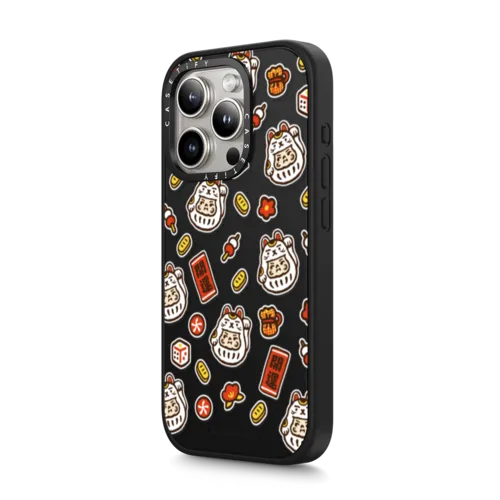 PP Baby Lucky Cat Sticker Case | iPhone 15 Pro Max / Impact Case MagSafe Compatible / Matte Black | Image 2