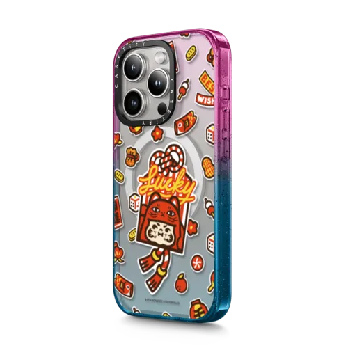 PP Baby Lucky Omamori Sticker Case | iPhone 15 Pro Max / Impact Case MagSafe Compatible / Cotton Candy | Image 2