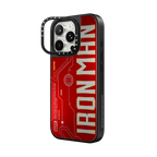 Iron Man Logo Case | iPhone 16 Pro Max / Mirror Ring Stand Case MagSafe Compatible / Silver on Black | Image 2